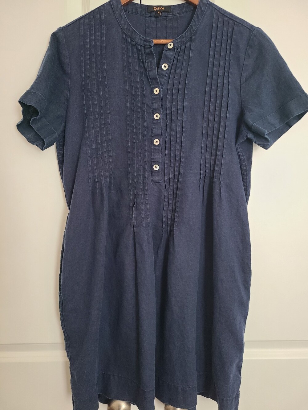 Quince 100% European Linen Short Sleeve Swing Dress Size Small